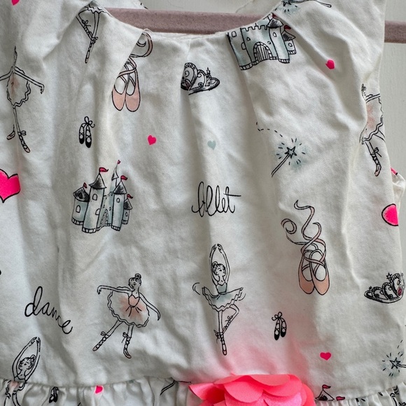 The Children's Place 3T Girls White and Pink Ballet Dance Sleeveless Dress - Picture 2 of 6